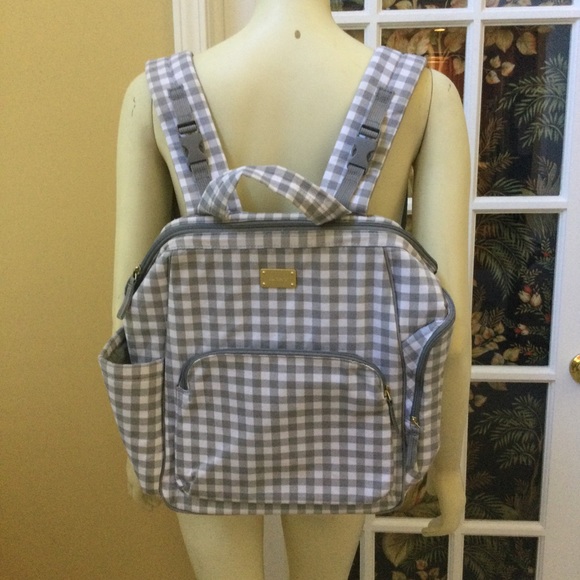 Carter's Handbags - Carter’s Mom’s backpack baby bag with changing pad Grey White Gingham check